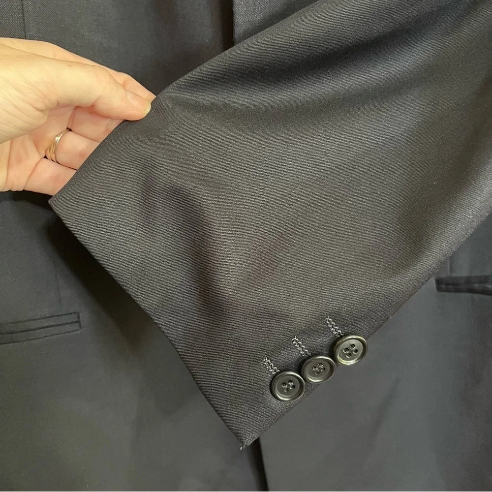 Loro Piana Hugo Boss Cashmere Blazer Jacket Sports Coat Black USA Made Sz 40